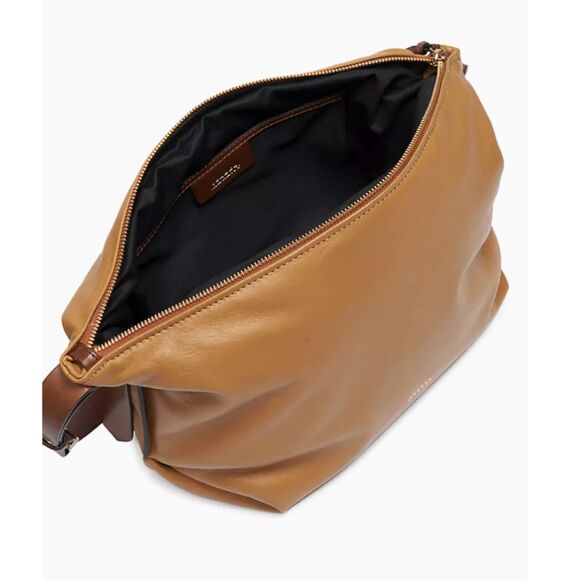 Isabel Marant Leyden Shoulder Bag Genuine Leather Golden Beige Brown Designer - Picture 5 of 13